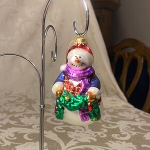 Colorful Snowman Ornament with Scarf